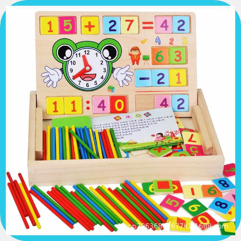 Wooden learning math box multifunctional gift math calculation drawing ...