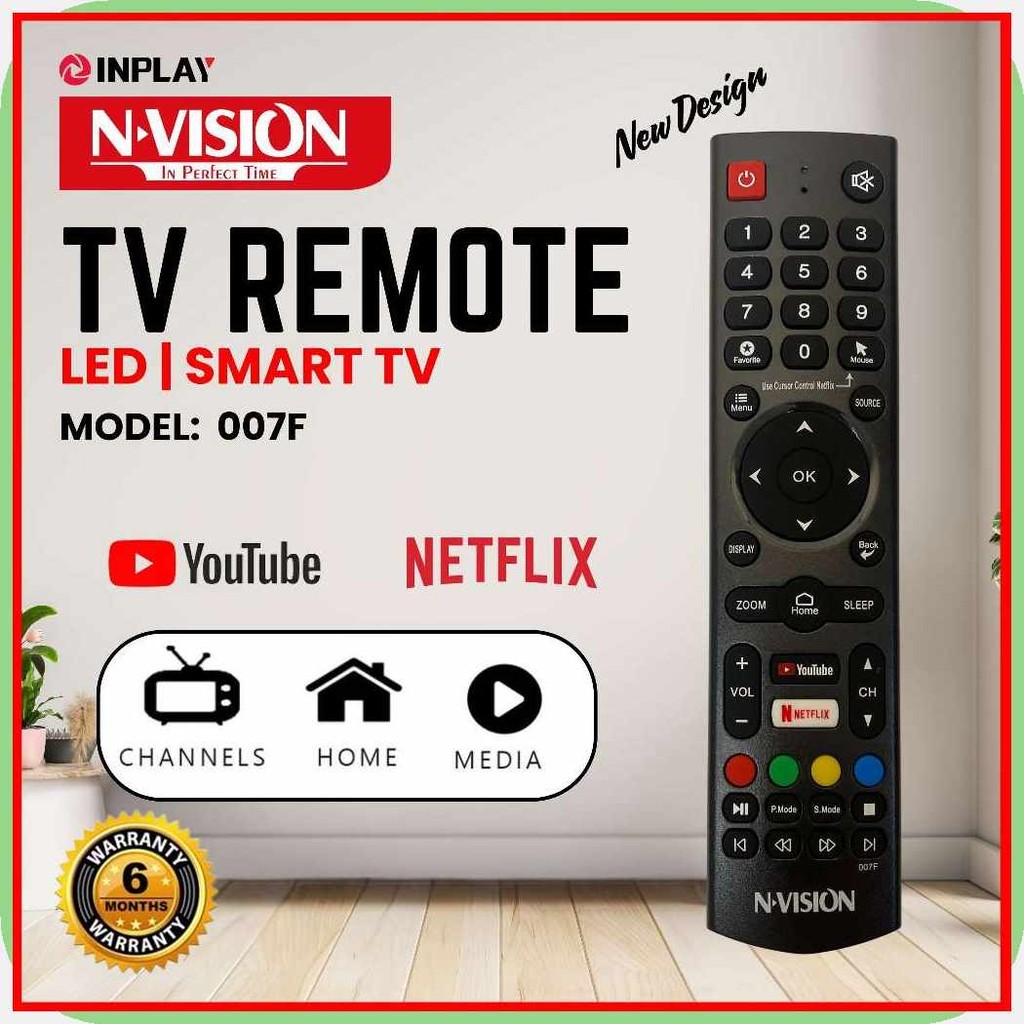 Nvision@OG;Smart&TV&Remote&Control&007F&For&Smart&TV | Shopee Philippines