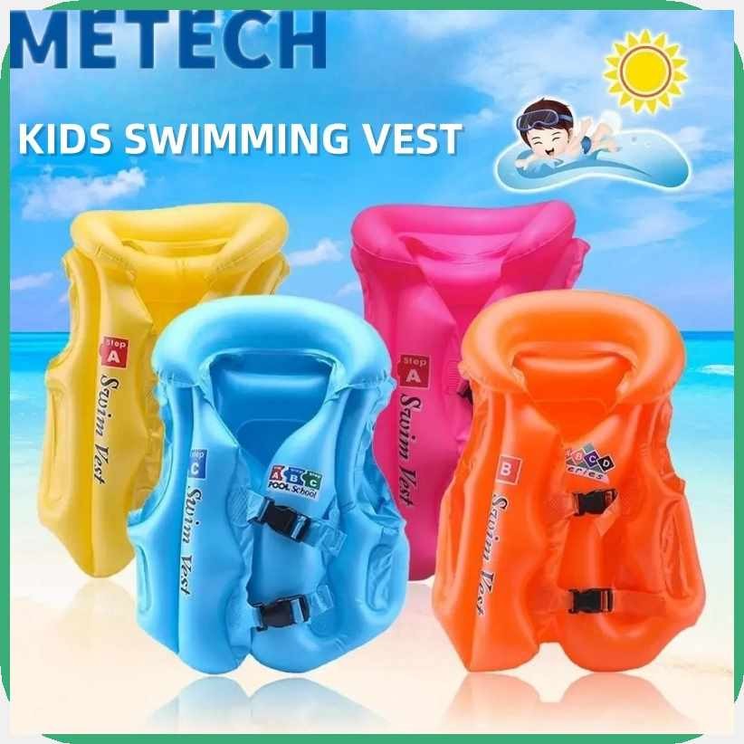METECH Kids Inflatable Safety Swim Vest Life Jacket Swimming Aid PVC ...