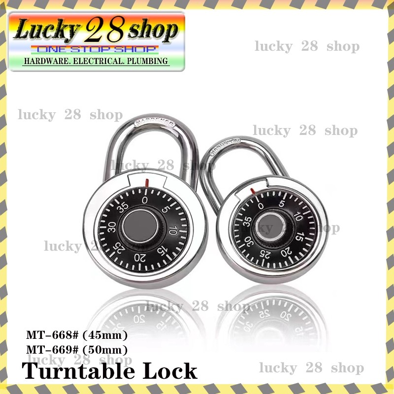 MMT ROUND TURNTABLE LOCK (PASSWORD/DIGIT CODED PADLOCK) | Shopee ...
