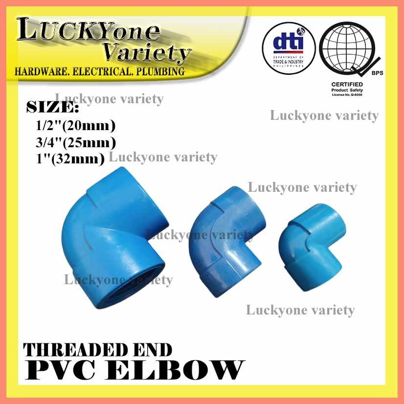 PVC,Mj.ELBOW+T+W/THREAD+a@PIPE+R@FITTINGS+t@(BLUE)+Y@1/2+r@,+K@3/4 , 1 ...