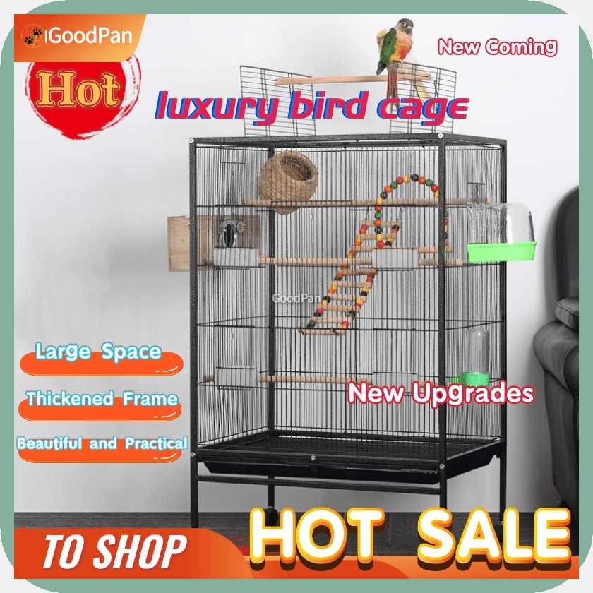 View of Bird cage Big Parrot cage budgerigar cage large starling cardinal bird peony parrot breeding ...