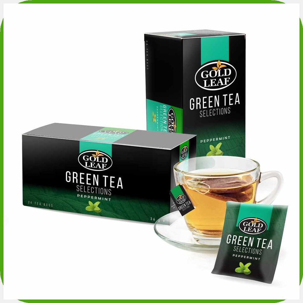 Gold Leaf Green Tea Selections: Peppermint Tea 24 Teabags ( Diet / Keto ...