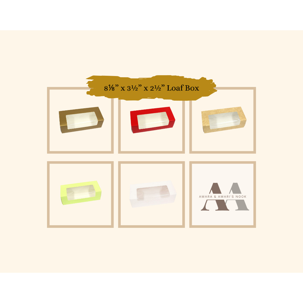 20 pcs - Loaf Box - 8.125 x 3.5 x 2.5 Pre-Formed Box | Shopee Philippines