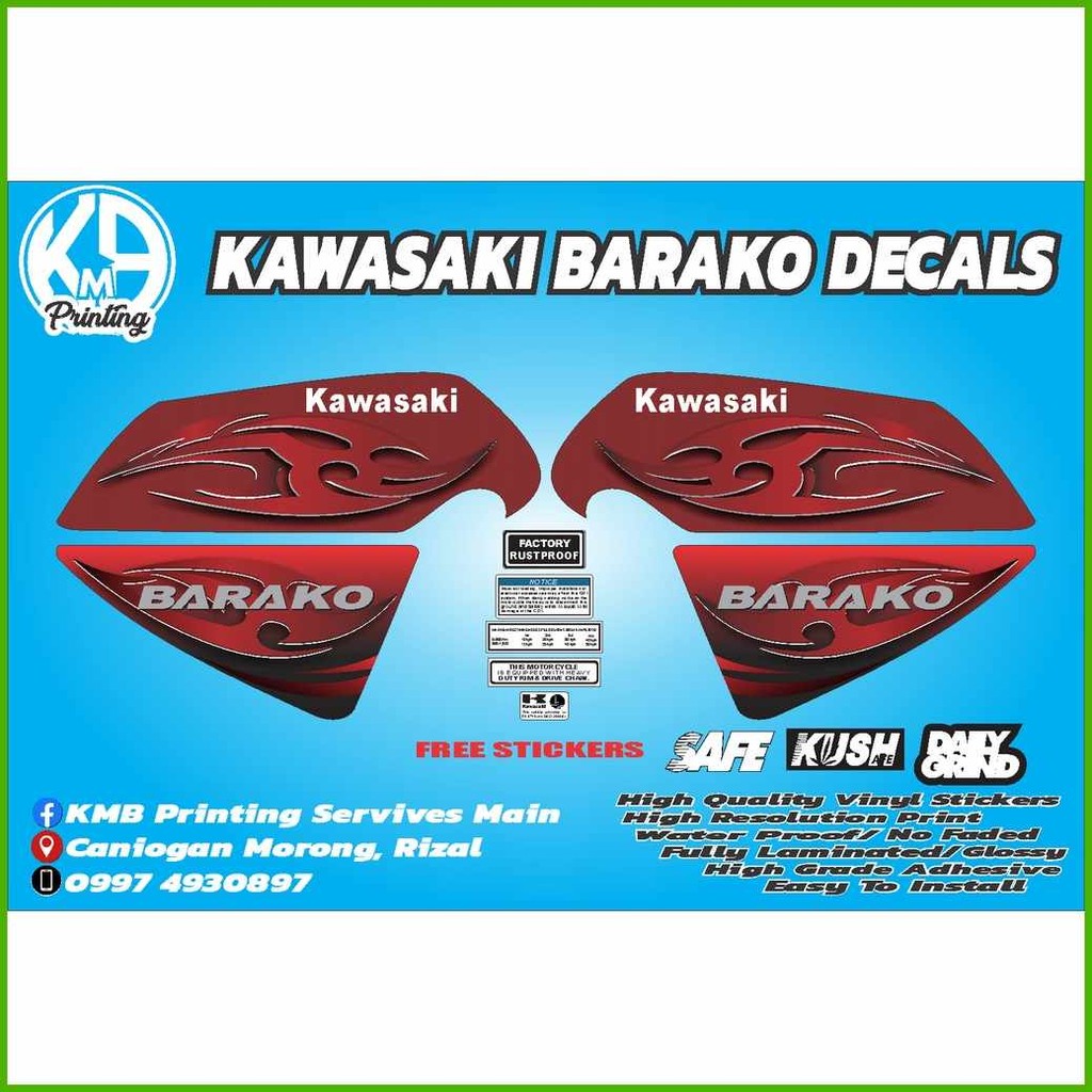 Kawasaki}p'Barako:Mk@Decals | Shopee Philippines