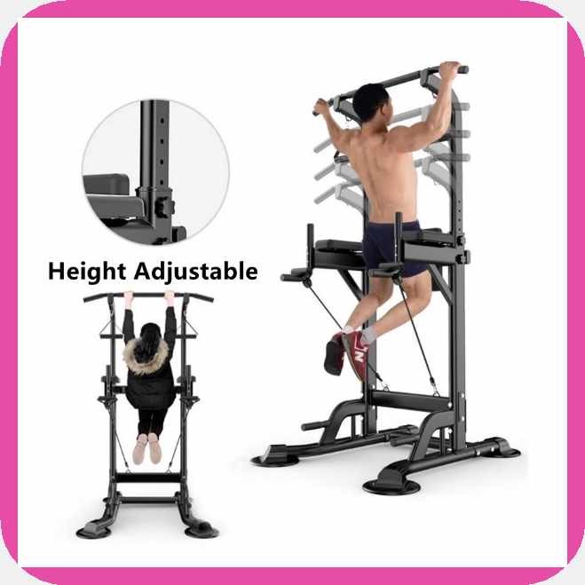 Bench Gym Equipment Fitness Pull Up Station Tower Power Dip Gym Home ...