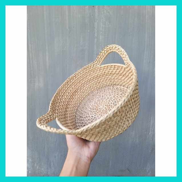 Native,cz>Rattan,vm~Bread/th$Tray^iL$with^MF$Ear^WM$Handle | Shopee ...