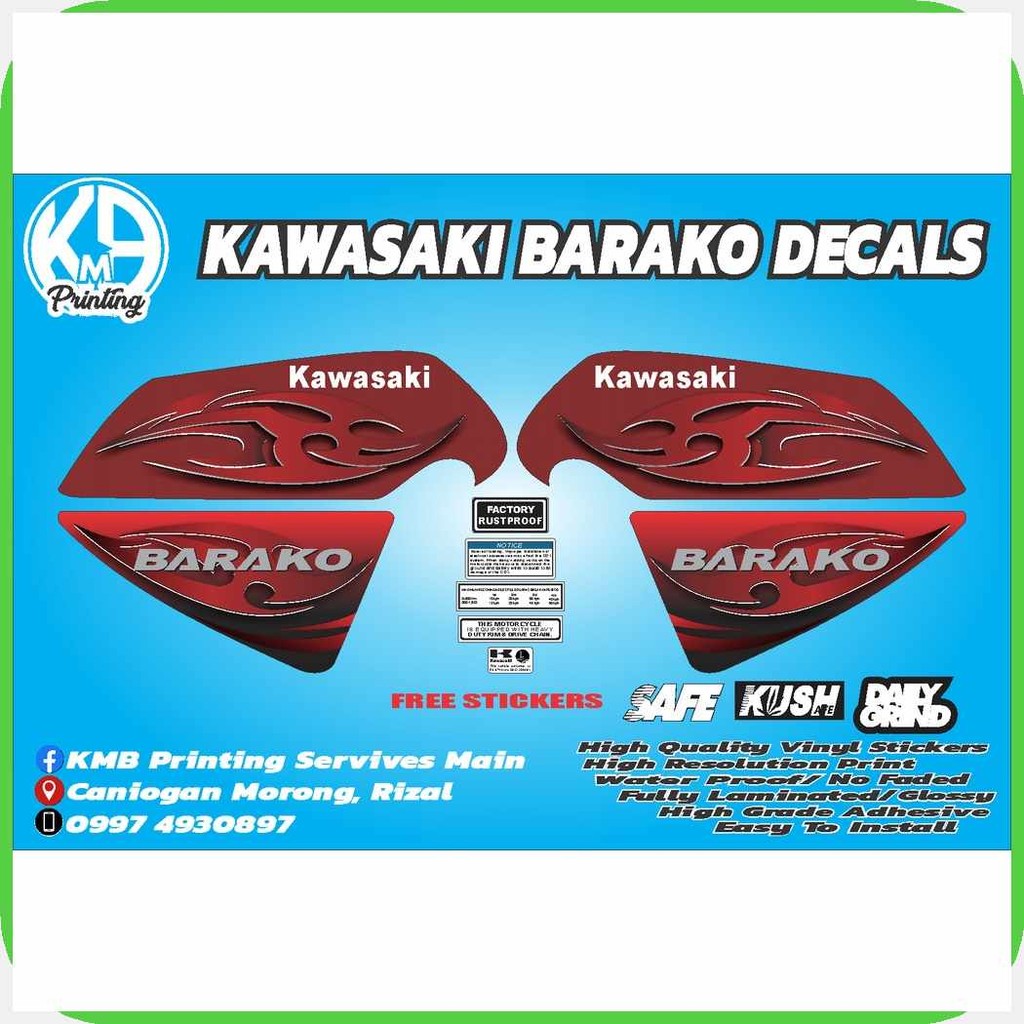 Kawasaki&h}Barako&N(Decals | Shopee Philippines