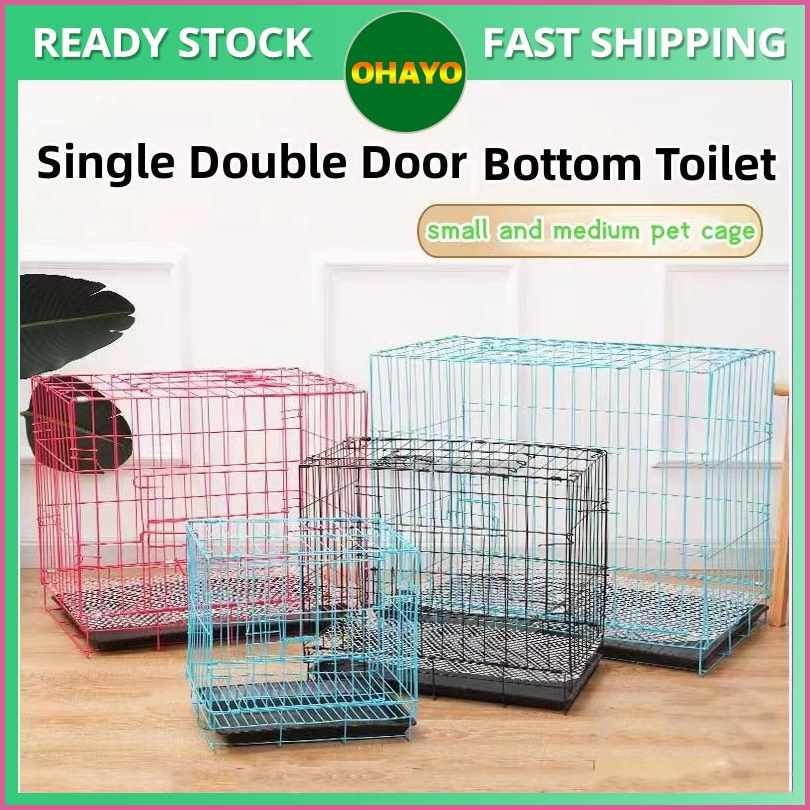 Collapsible Pet Cage Small Dog Medium-sized Dog Cage with Poop Tray Cat ...