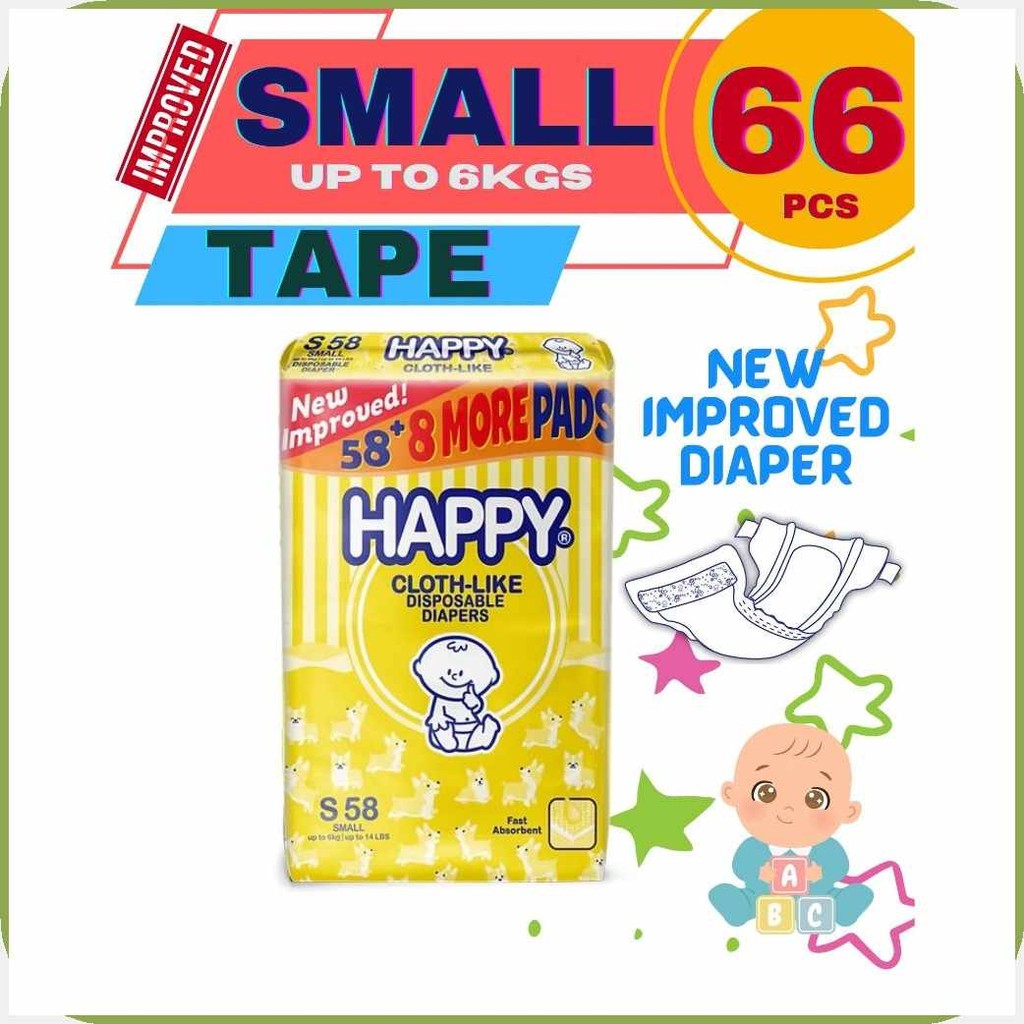 HAPPY>Ax=BABY!AD^REGULAR~fQ?JUMBO*Xi?PACK*hR?SMALL+S?DIAPER*u?x66pcs ...