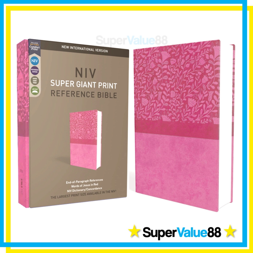 NIV Super Giant Print Reference Bible (Pink Leathersoft) Comfort Print