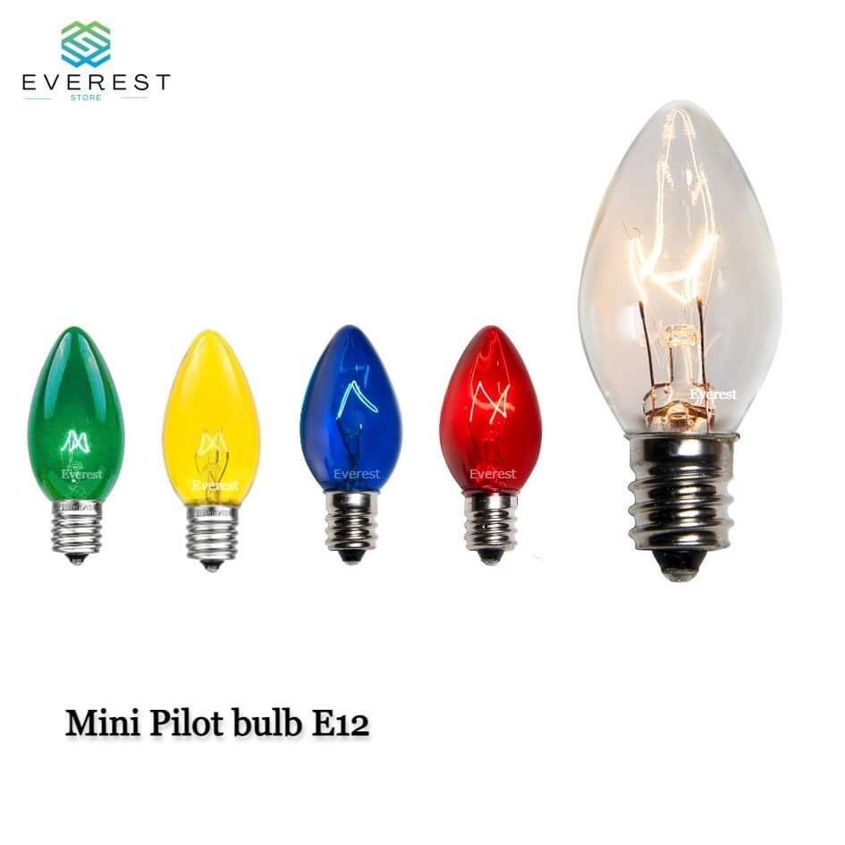PILOT BULB Mini candle bulb clear/green/blue/yellow/red | Shopee ...