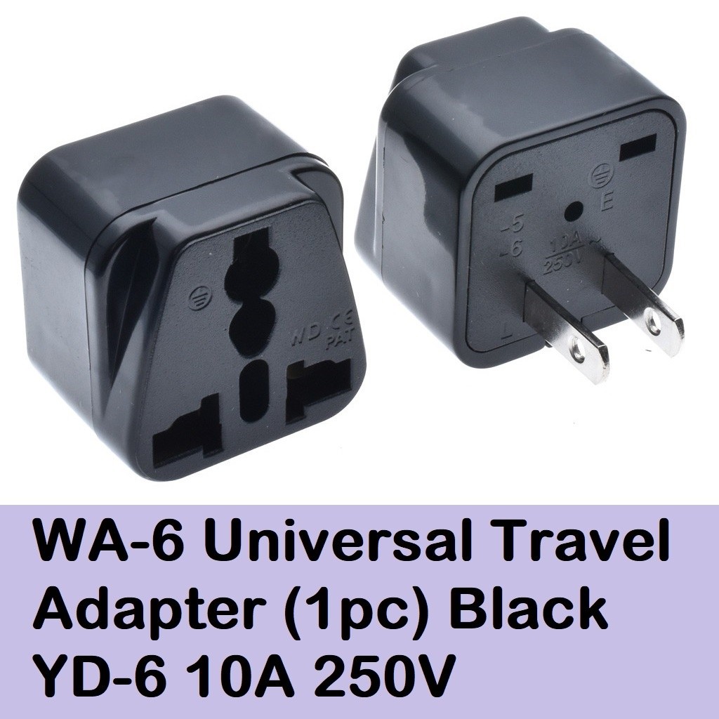 Universal Travel Adapter (1pc) Black 10A 250V Adaptor Plug Socket AC ...