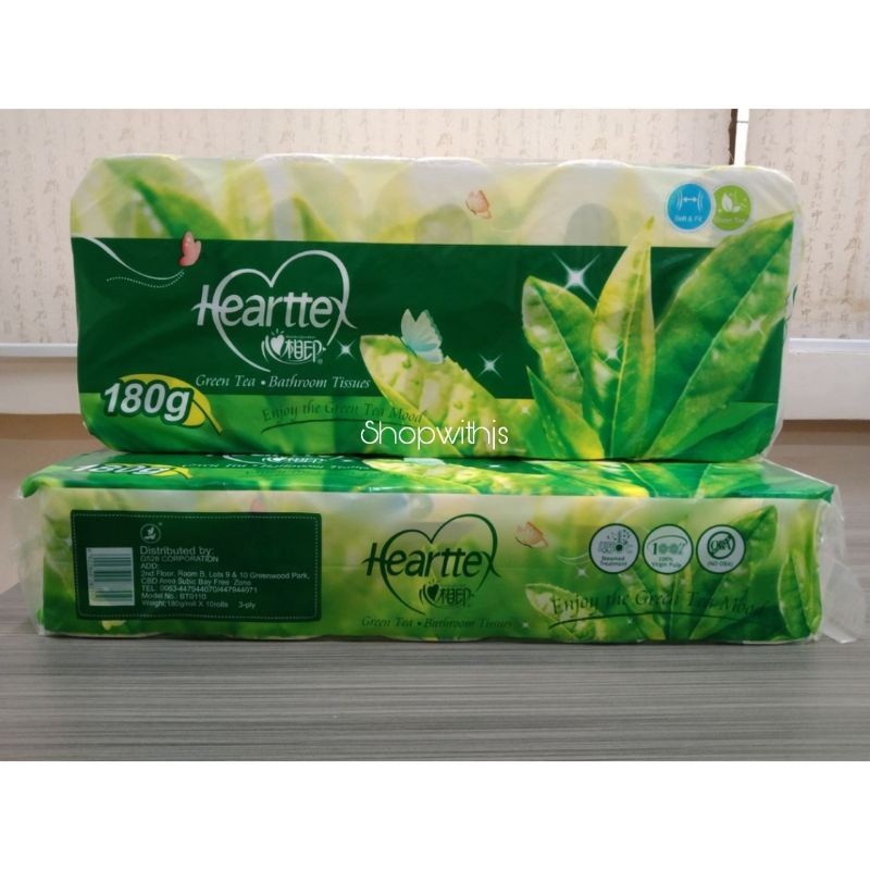 Hearttex Green Tea Bathroom Tissue Scented 3-ply (10 rolls/bag ...