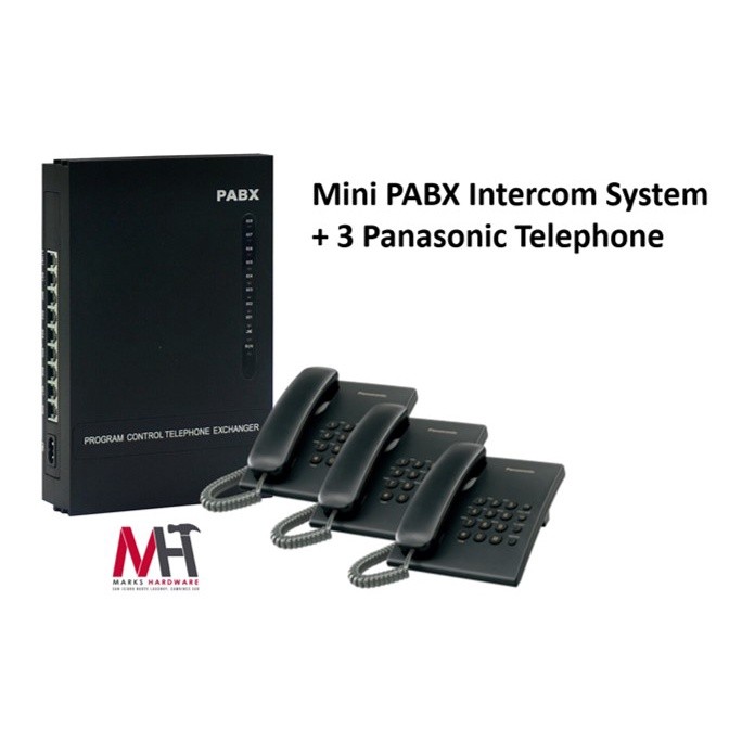 Mini PABX Intercom System for Home and Office + 3 Panasonic Telephone ...
