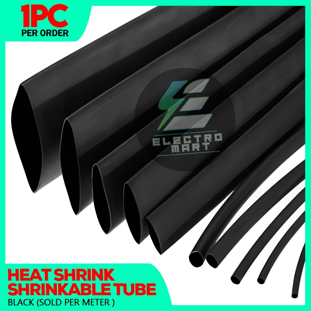 Heat Shrink Shrinkable Tube Black ( Sold Per Meter ) | Shopee Philippines