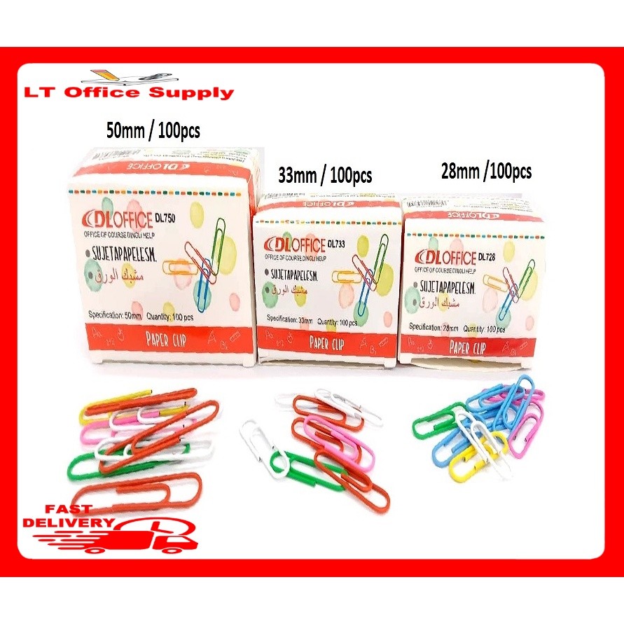 Dingli DL Office Paper Clips Color Coated Paperclip | Shopee Philippines