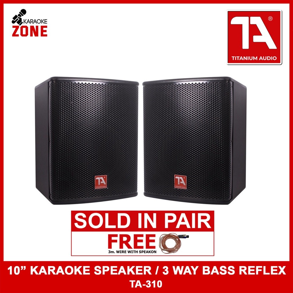 TITANIUM AUDIO TA-310 10 3 Way Bass Karaoke Speaker System with Free 3m ...