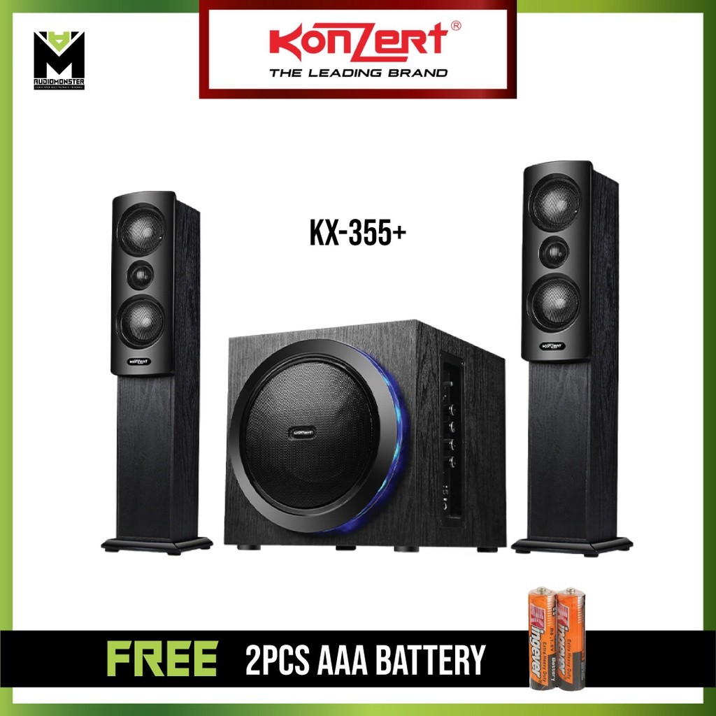 Konzert KX-355+ 2.1ch Sound Bar System 3800W PMPO with USB/SD, AUX IN ...
