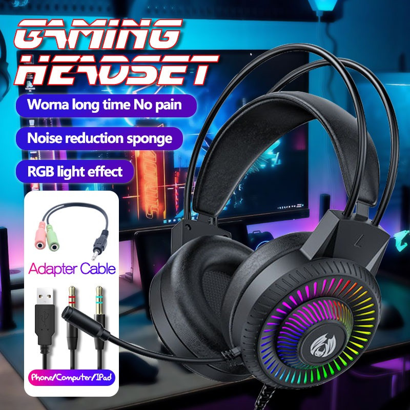 [Local 24H]E-Sports Gaming Headset Computer Headset 3D Surround Sound ...