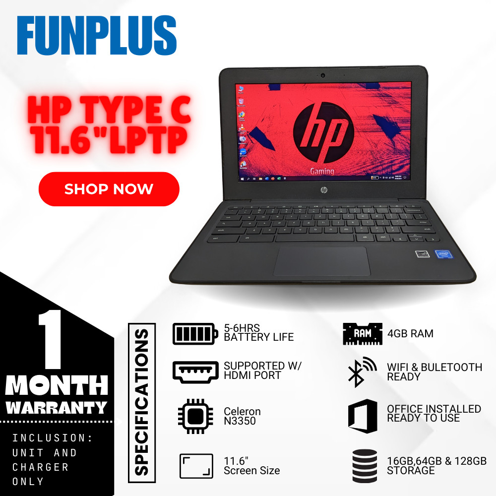 HP TYPE C LAPTOP 4GB ram Intel Celeron N3350 Office Installed Windows ...