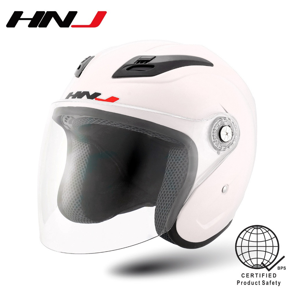 HNJ A4-003 Half Face Helmet for motorcycle (Single Visor) | Shopee ...