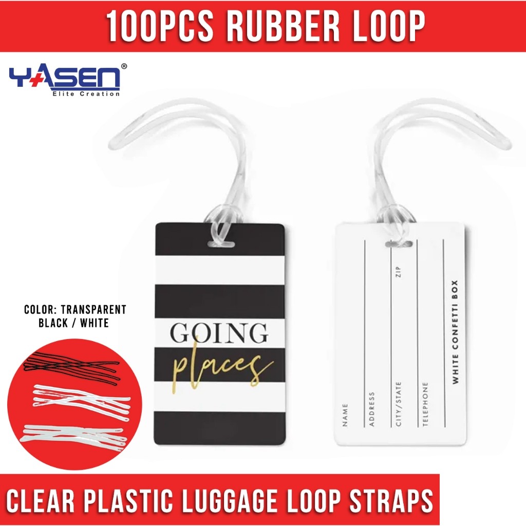 Rubber Loop Clear Plastic Luggage Loop Straps/Worm Loops for Luggage ...