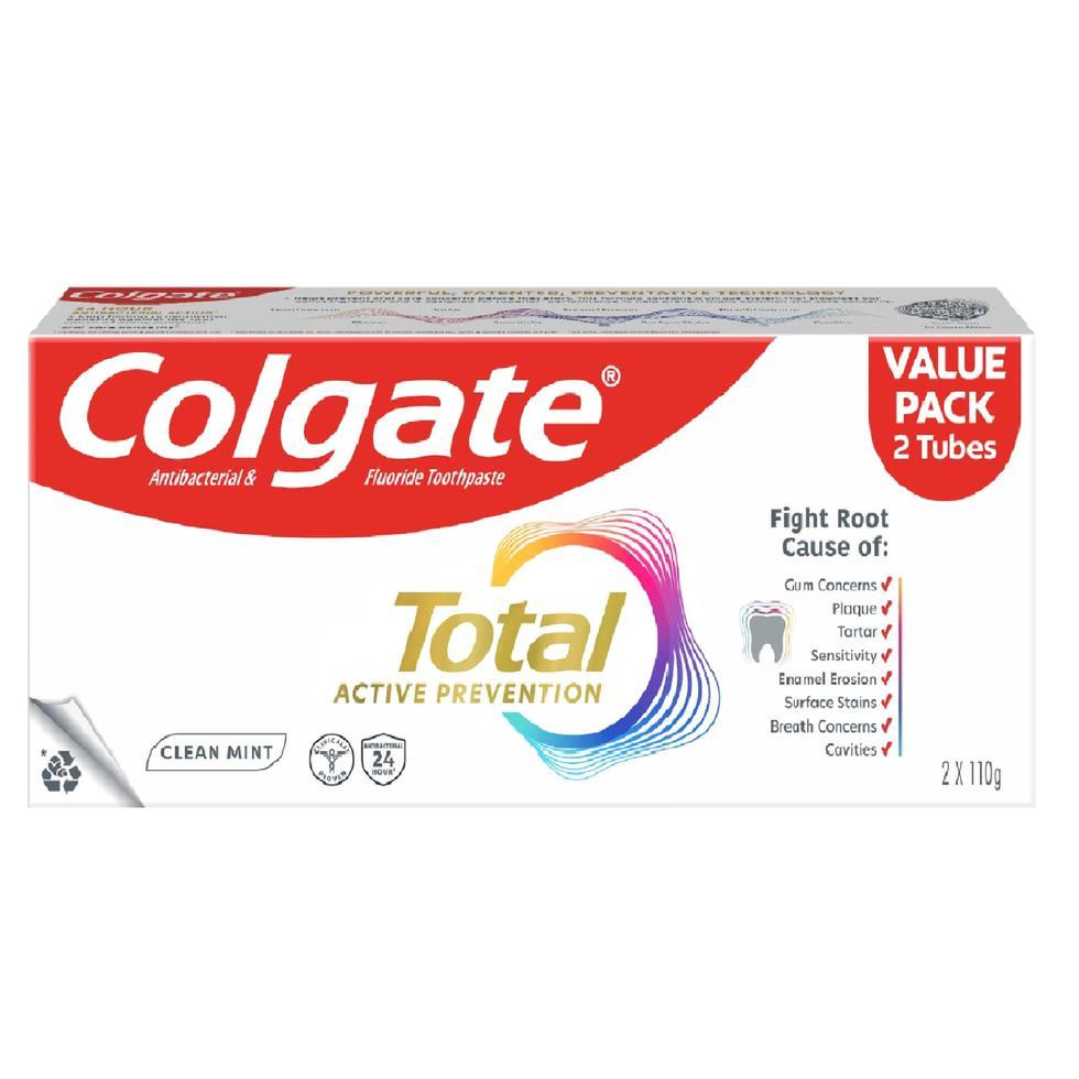 Colgate Total Active Prevention Twin Pack Clean Mint 110G | Shopee ...
