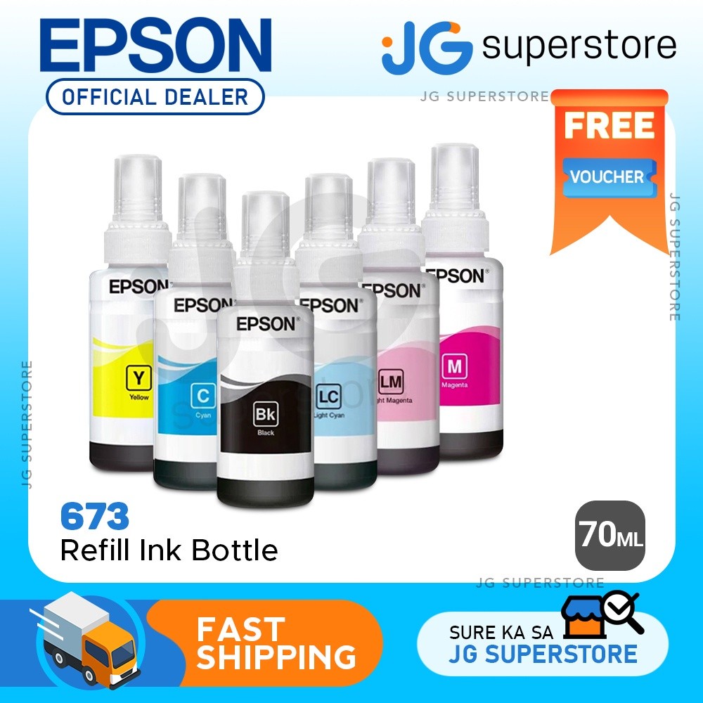 Epson 673 Ink Refill Bottle (70mL) for Printer EcoTank L800 / L805 ...