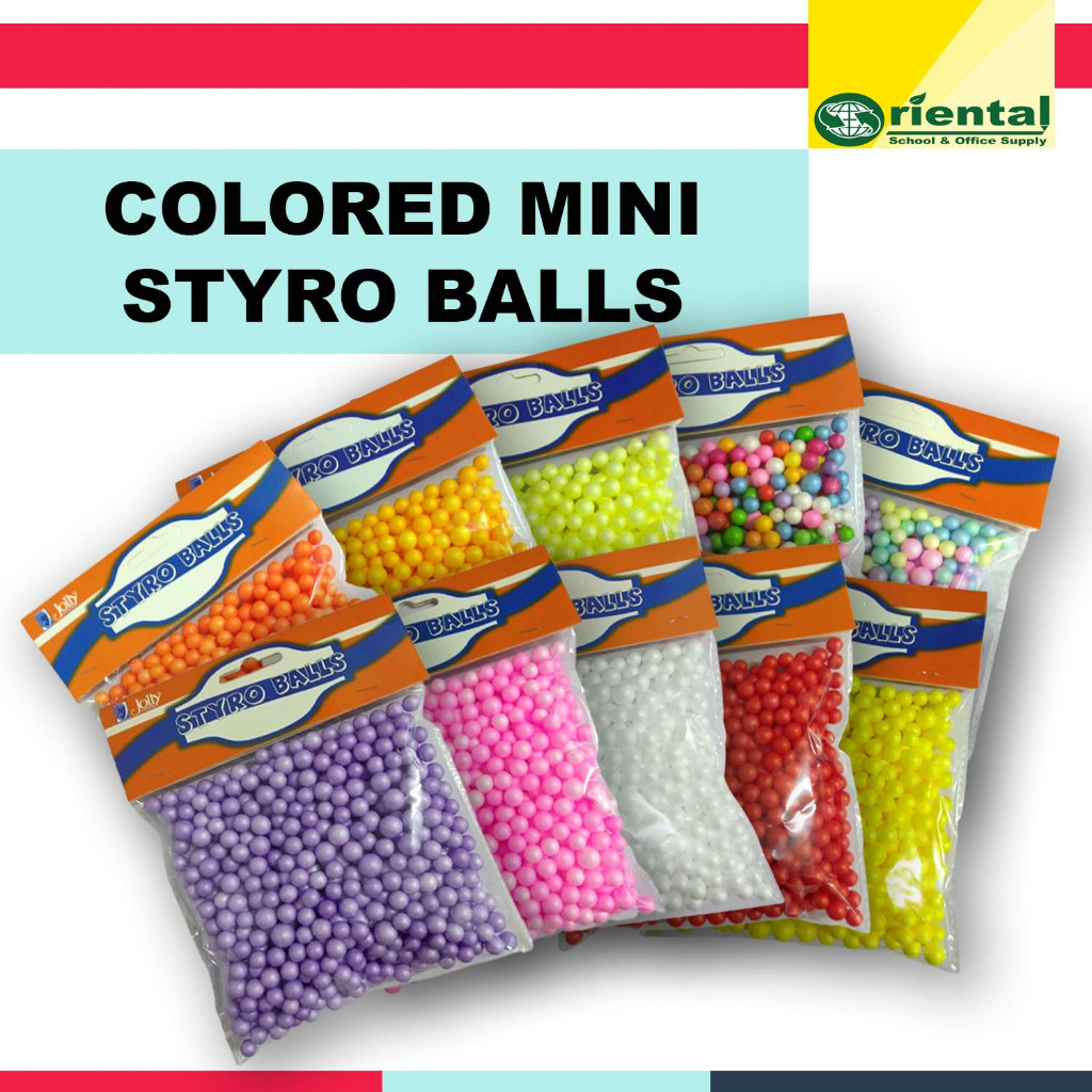 Jolly Mini Styro Balls / Beads - White and Colored Styrofoam Ball ...