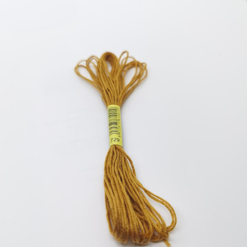 10 Skeins DMC Color 729 Old Gold - Medium Embroidery Floss Cotton 8 ...