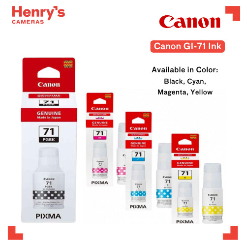 Canon Gi-71 Ink Available In 4 Colors (Cyan, Magenta, Yellow and Black ...