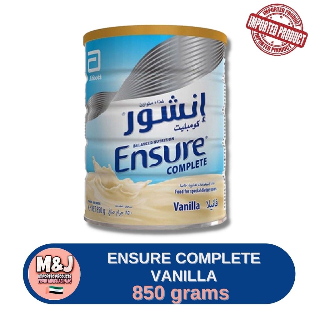 MEGA SALE! ENSURE Complete, Vanilla, 850 grams, Imported | Shopee ...