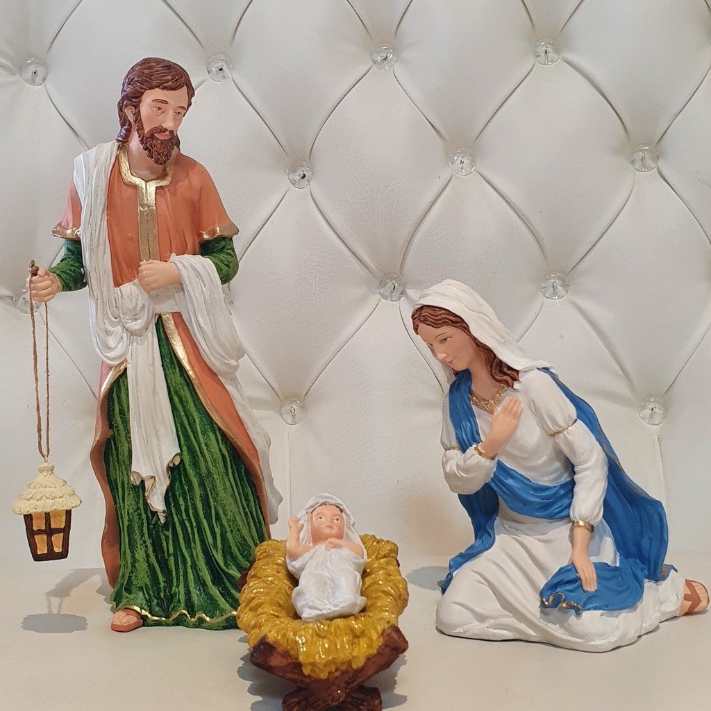 Nativity Set of 5 Nativity Scene / Belen (Jesus with Virgin Mary (BLUE ...