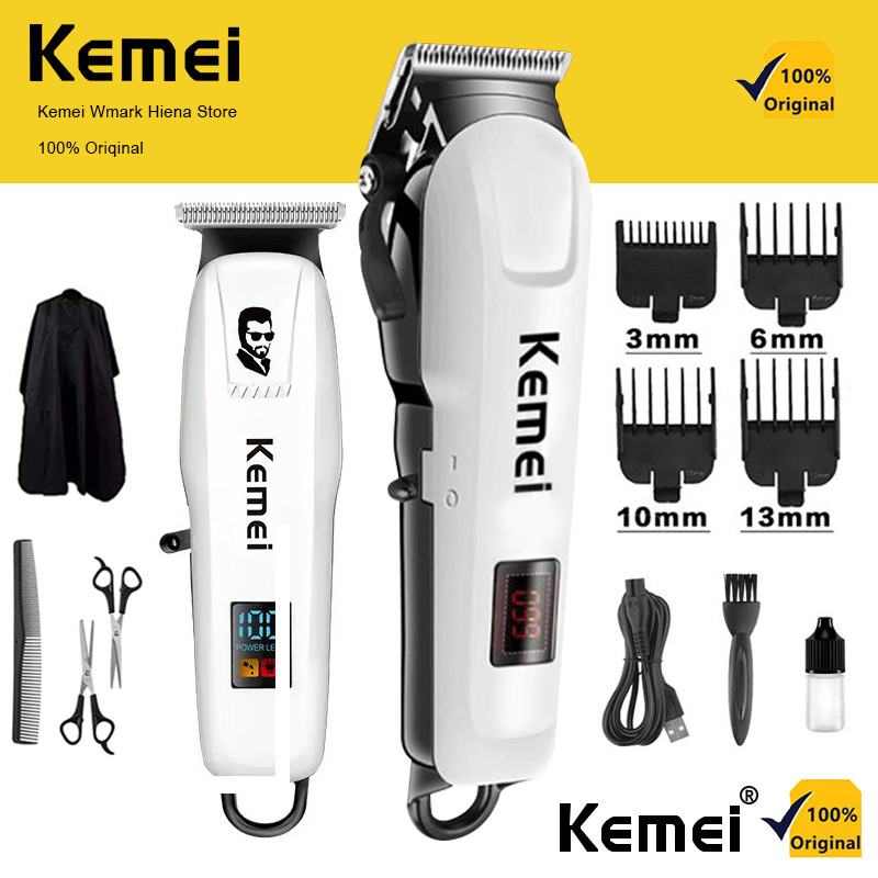 Kemei KM-809A Hair Clipper Trimmer Razor Mesin Rambut Professional LCD ...