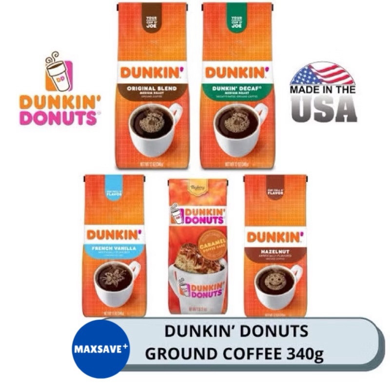 Dunkin' Original Blend Medium Roast Ground Coffee, 12oz, Decaf ...