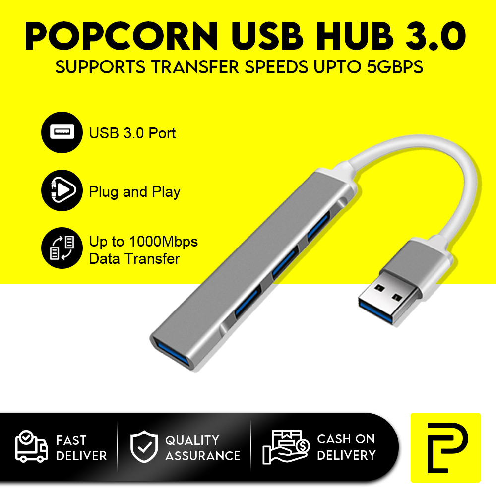 Popcorn USB HUB 3.0 Type C 3.1 4 Ports High Speed Multi Splitter#Vk ...