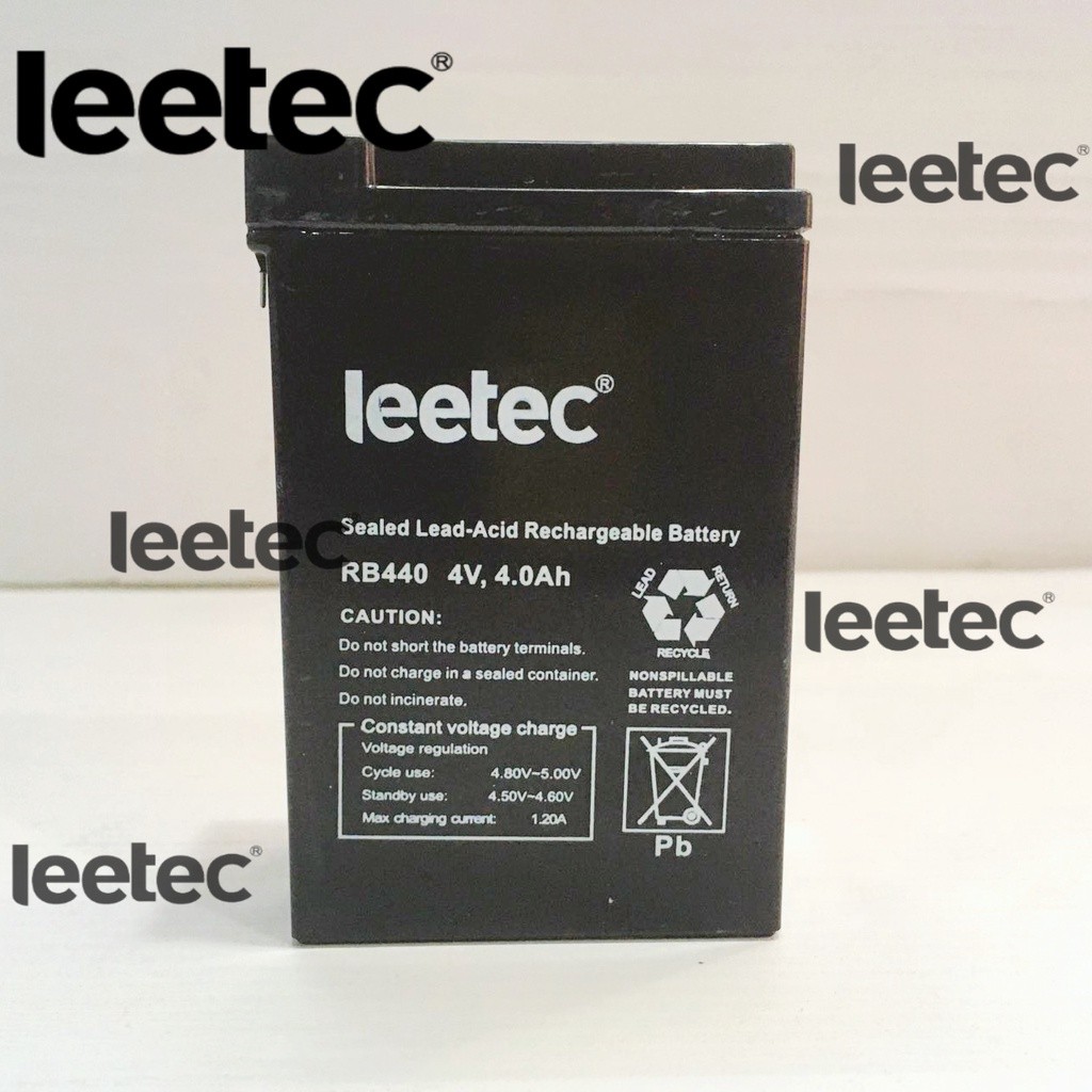 Rechargeable Battery Sealed Lead-Acid 4V 4.0Ah LEETEC RB440 | Shopee ...