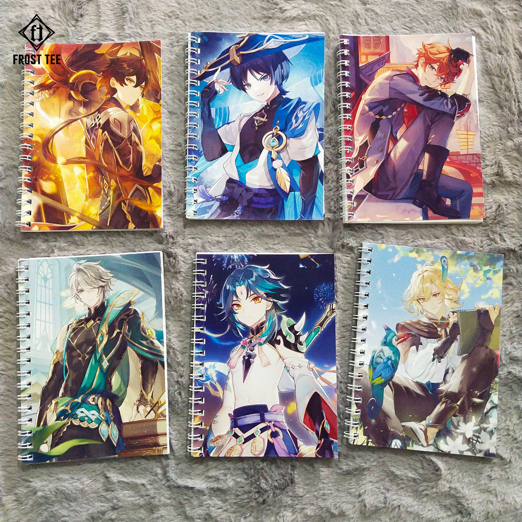 Genshin Impact Notebook Zhongli Xiao Kaveh Wanderer Childe Alhaitham A5 ...