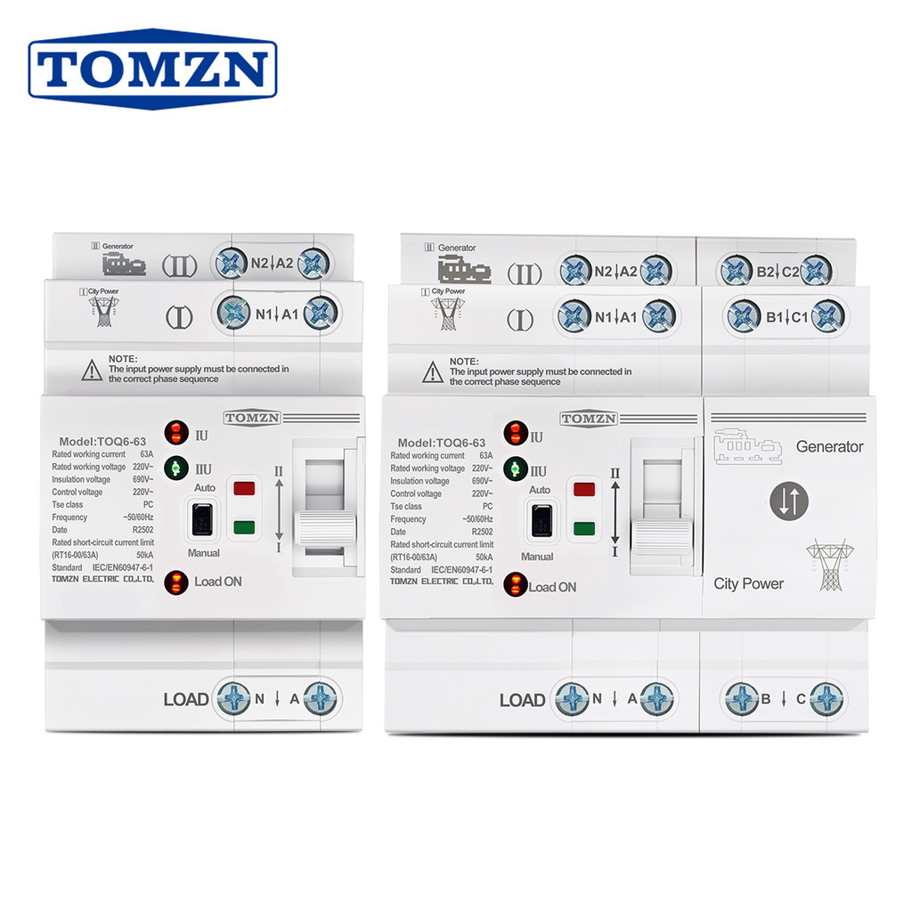 TOMZN L N 220V Din Rail ATS Small Dual Power Automatic Transfer ...
