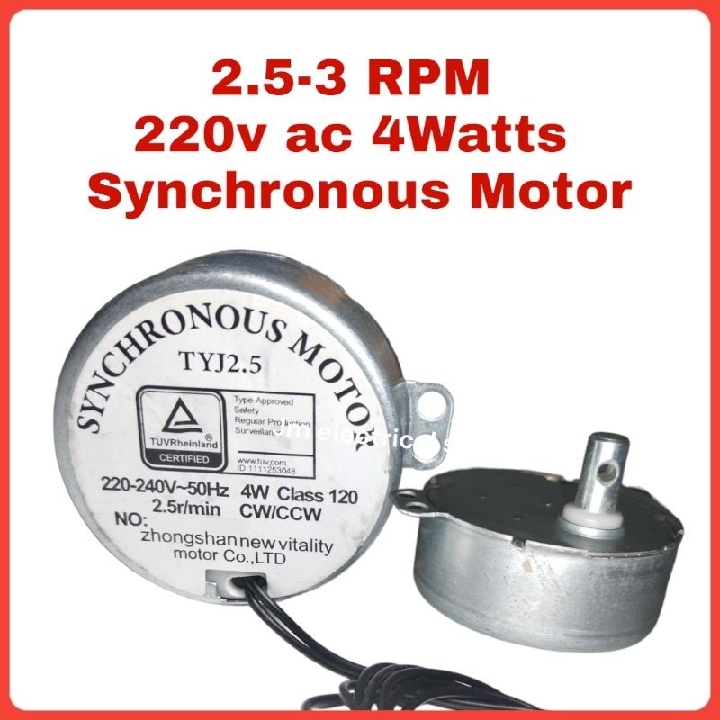 2.5 - 3 RPM SYNCHRONOUS MOTOR 220V | Shopee Philippines