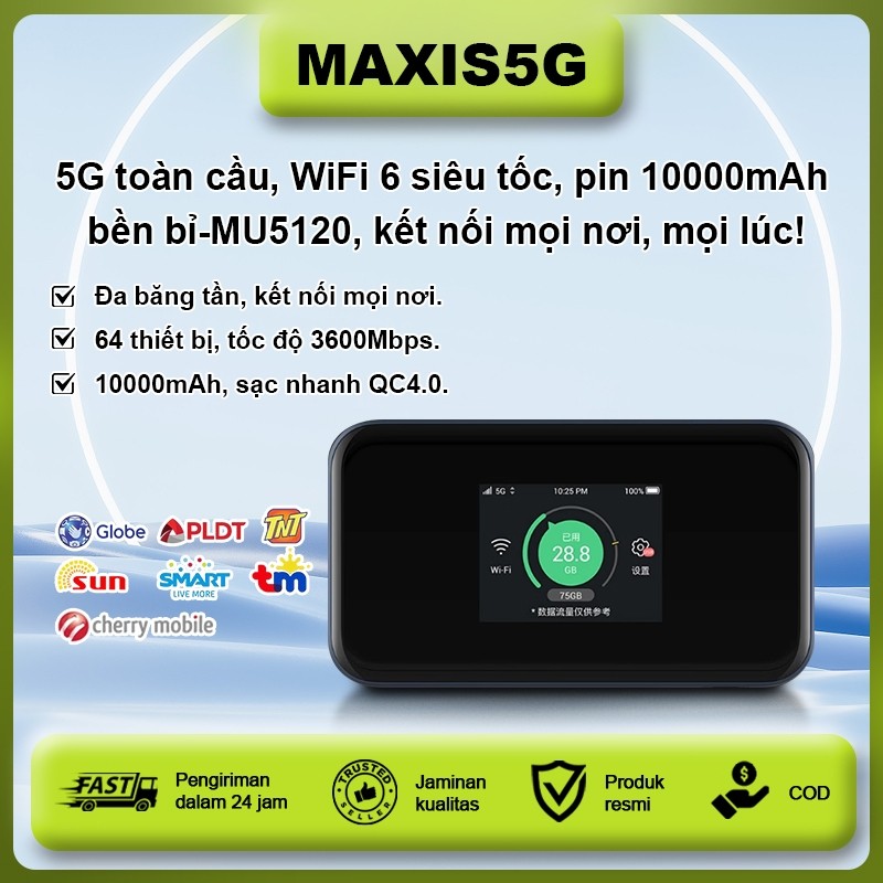 ZTE MU5001 5G MIFI Portable Hotspot modem 32 Users (5G 3.8Gbps 32WIFI ...