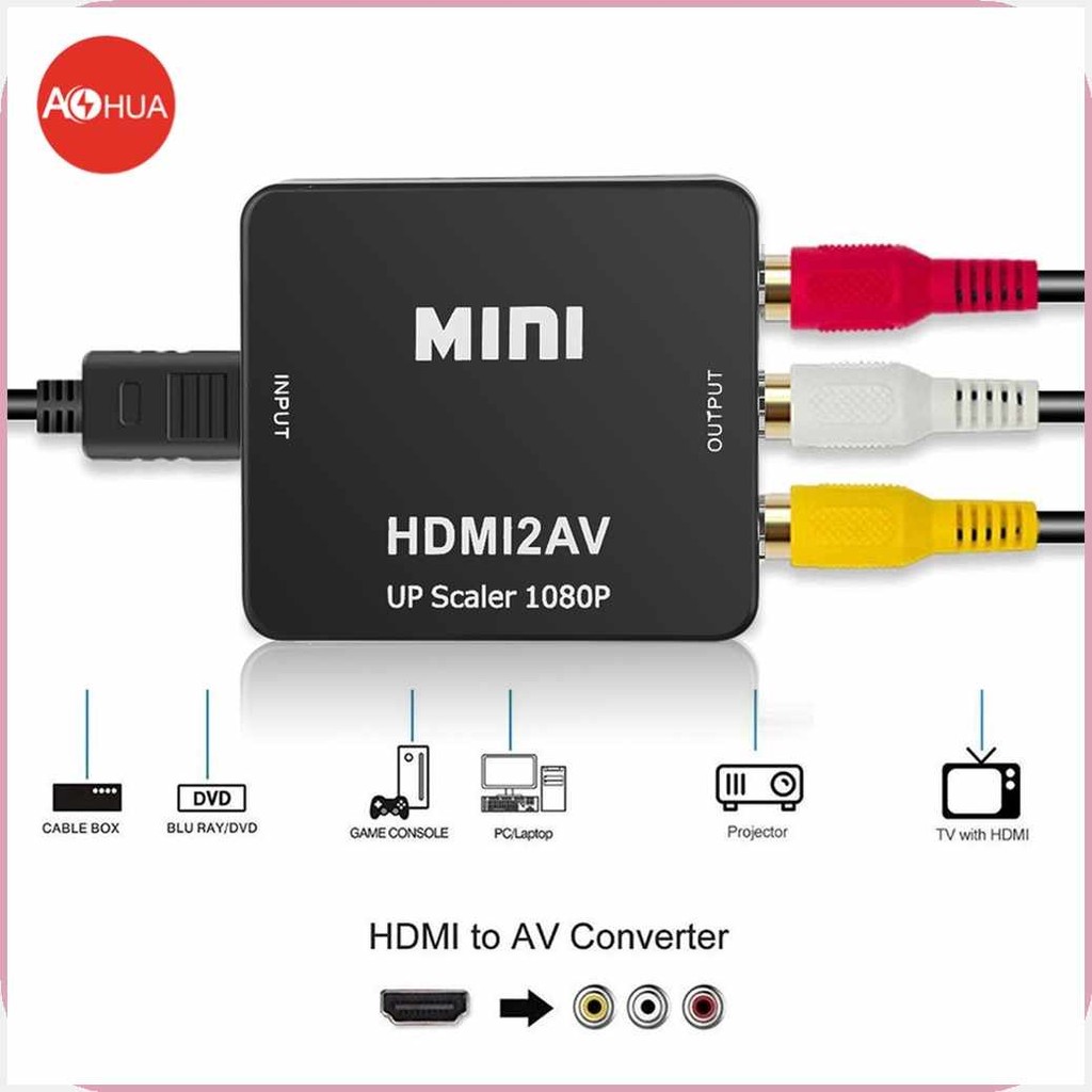 HDMI)tg)TO)Pc>AV)Vp>(RCA))v>Converter)p>AV/CVBS)H>Adapter*q?HD*B?1080P ...
