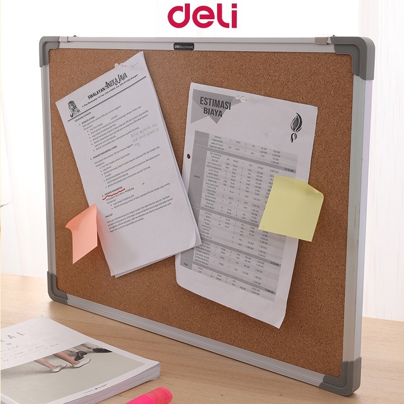 Deli Message Board 450×600mm Wooden Frame Bulletin Cork Message Board ...