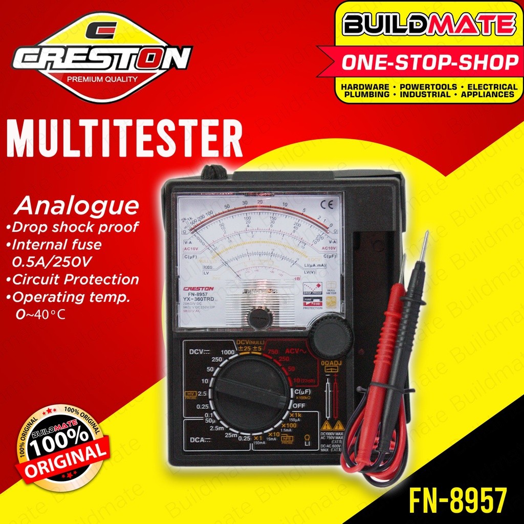 CRESTON Analog Analogue Multi Tester FN8957 BUILDMATE | Shopee Philippines
