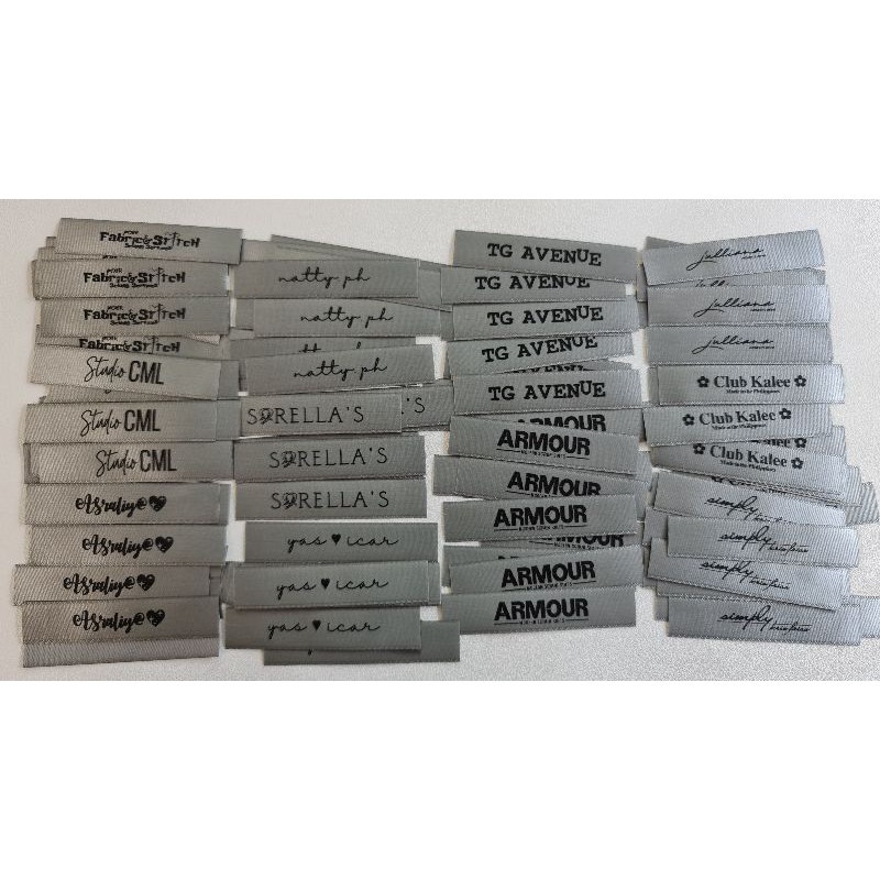 Customized Garment labels (black print on GRAY) | Shopee Philippines