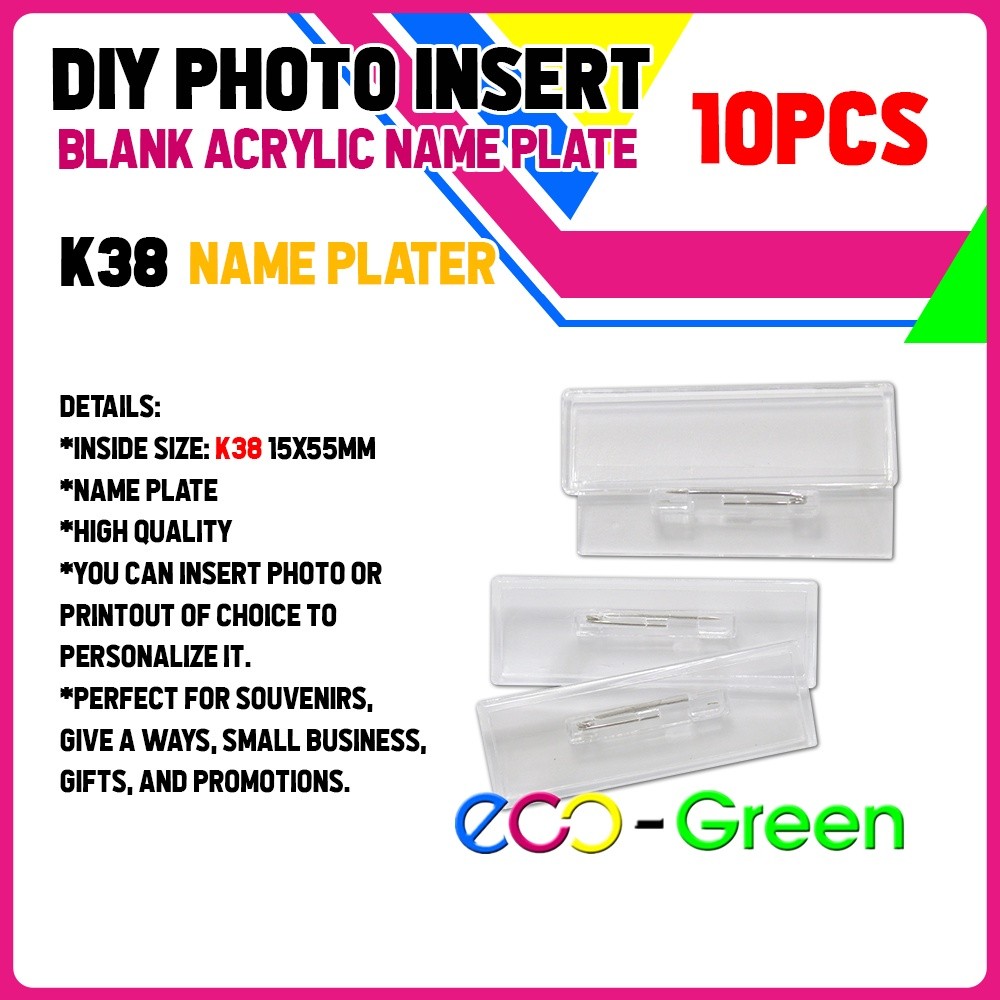 10 pcs Blank insertable k38 acrylic name plate blank insert picture 15 ...