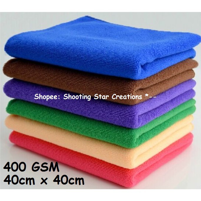 Premium Microfiber Cloth - 40x40cm (Large) 400 GSM (Thick) | Shopee ...