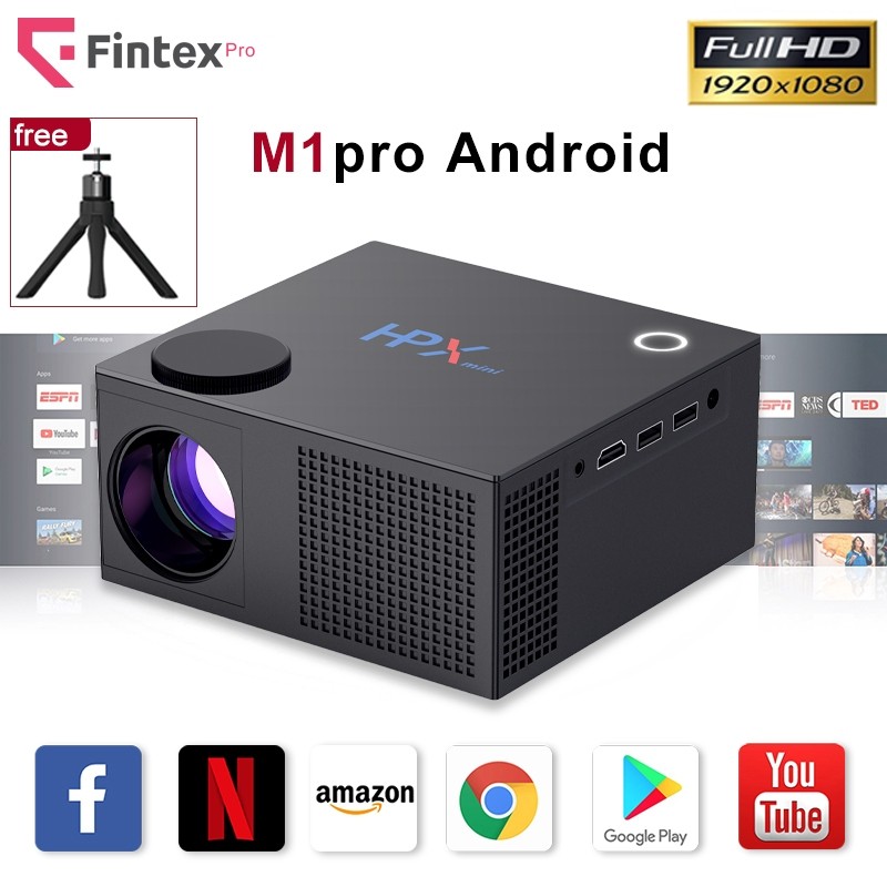 Fintex M1 1080P HD4K Android10.0 10000Lumens 250ANS LCD Projector WIFI ...