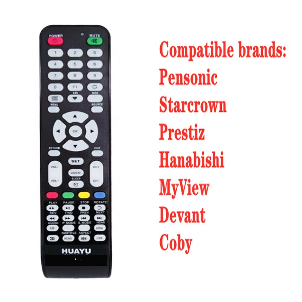 Huayu Universal LCD/LED TV Remote Control compatible Pensonic Starcrown ...